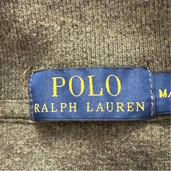 Polo Ralph Lauren Men's Quarter Zip Pullover Sweater Olive Colored Size Medium - Picture 5 of 9